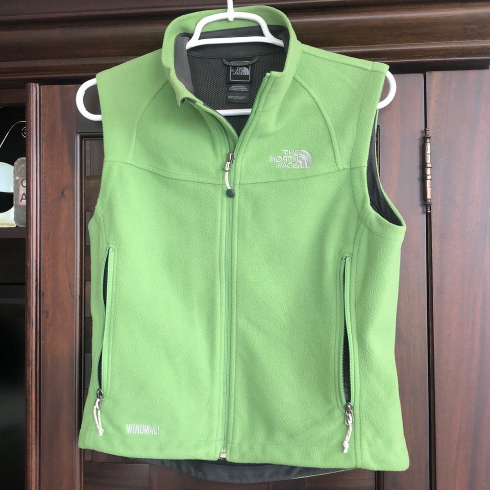 Green NorthFace fleece vest